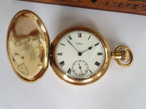 fig 1. Antique Waltham full hunter pocket watch,1907