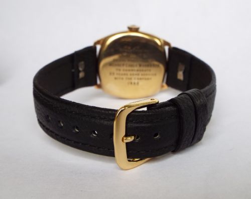 fig 4. 1952 9ct gold J W Benson mid-sized watch, boxed