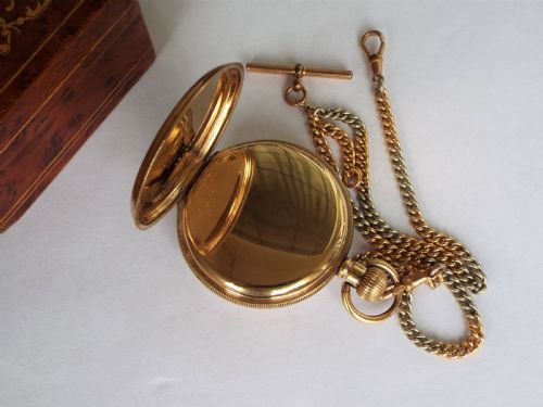 fig 1. Antique 1904 Waltham pocket watch and chain