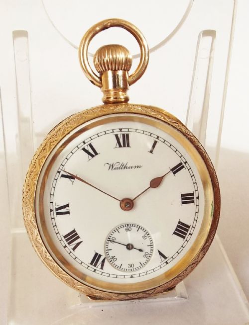 A Ladies Antique 14ct Gold Filled Waltham Fob Watch.