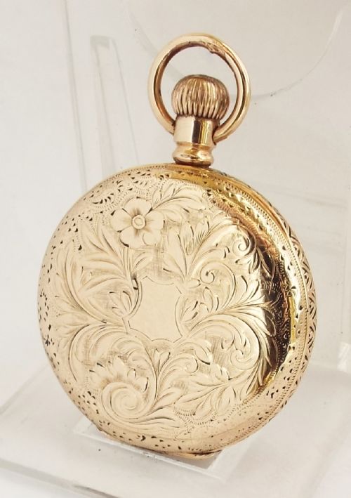 fig 1. A ladies antique 14ct gold filled Waltham fob watch.