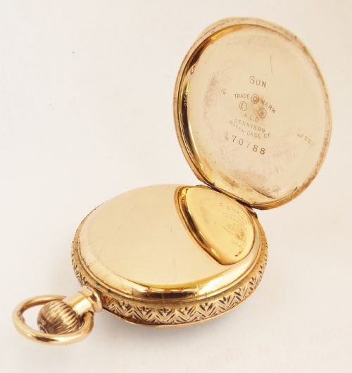 fig 2. A ladies antique 14ct gold filled Waltham fob watch.