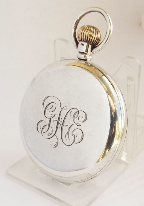 fig 1. A 1932 silver Pinnacle stem winding pocket watch.