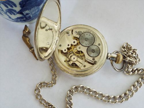 fig 2. 1919 silver Cyma pocket watch by Tavannes