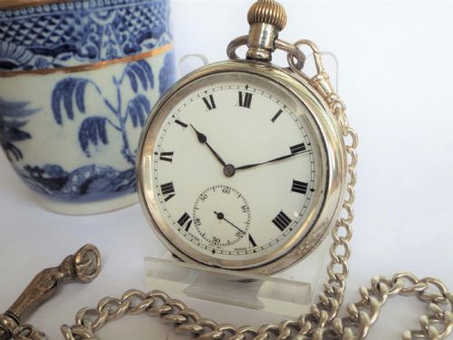 fig 3. 1919 silver Cyma pocket watch by Tavannes