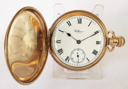 Antique 1917 Waltham Traveler Full Hunter Pocket Watch.