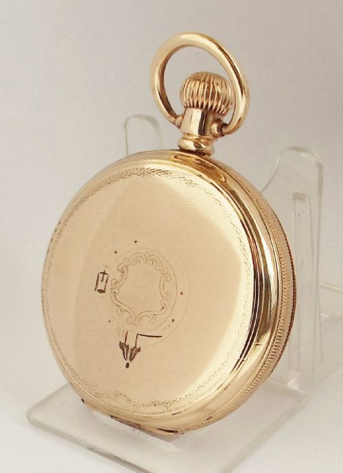 fig 1. Antique 1917 Waltham Traveler full hunter pocket watch.