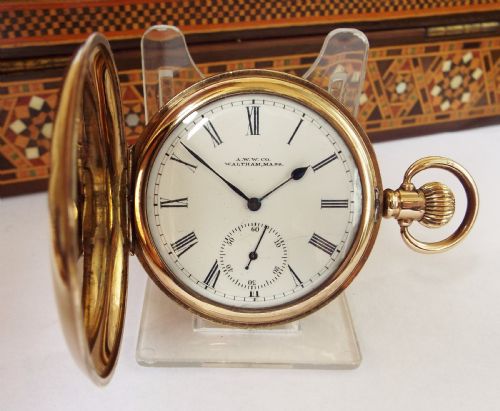 Antique 1897 Waltham Ensign Full Hunter Pocket Watch.