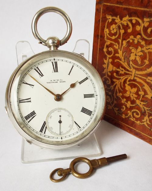 An Antique Silver Waltham Pocket Watch, 1894.
