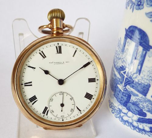 Antique Thomas Russell Stem Winding Pocket Watch.