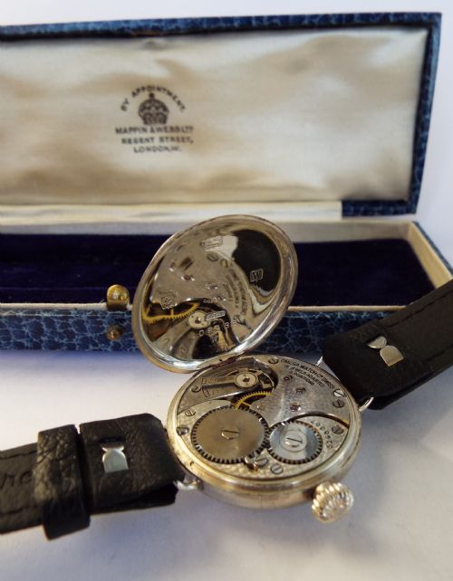 fig 2. Gents silver Omega wrist watch, circa 1920