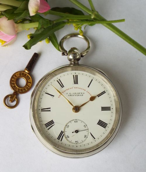 fig 1. Antique silver J G Graves pocket watch