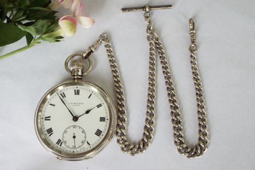 fig 1. 1933 Cyma silver pocket watch from J W Benson