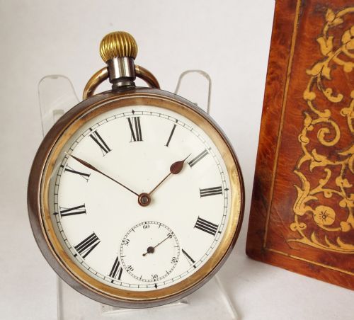 Antique Gun Metal Omega Pocket Watch. Circa 1900