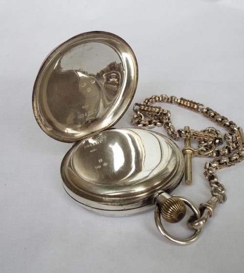 fig 2. Antique Swiss silver pocket watch, 1918