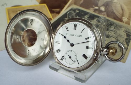 Antique English Silver Half Hunter Pocket Watch