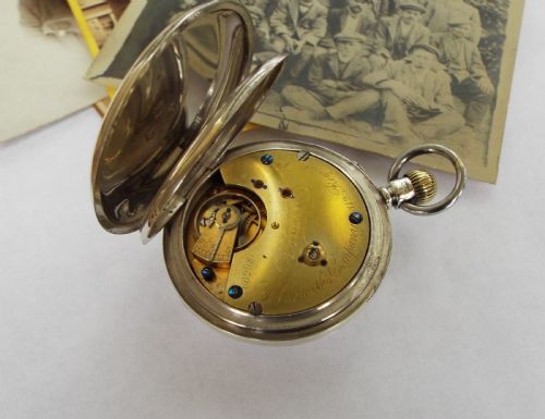 fig 1. Antique English silver half hunter pocket watch