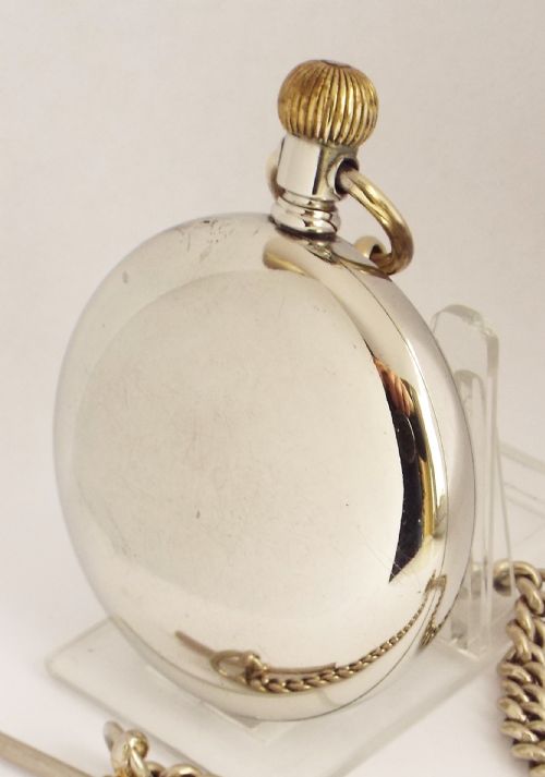 fig 1. A large 1919 Elgin pocket watch & chain.