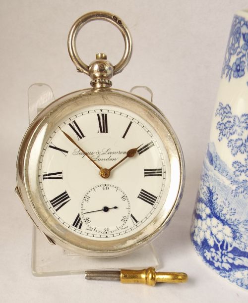 Antique 1919 Silver  Saqui & Lawrence Pocket Watch.
