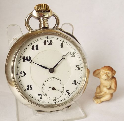 An Antique .800 Silver Stem Winding Pocket Watch.