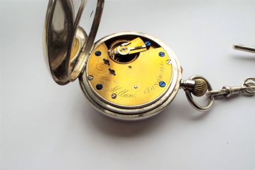 fig 3. Antique silver Errington pocket watch, 1893, and single albert