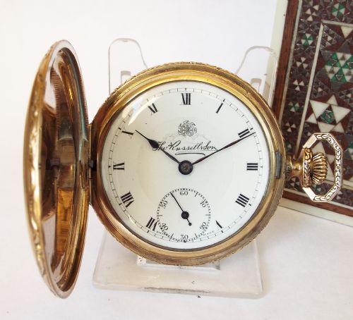 An Antique Thomas Russell Full Hunter Pocket Watch.