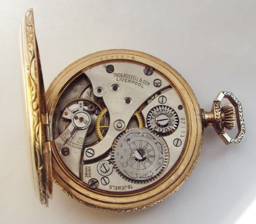 fig 3. An antique Thomas Russell full hunter pocket watch.
