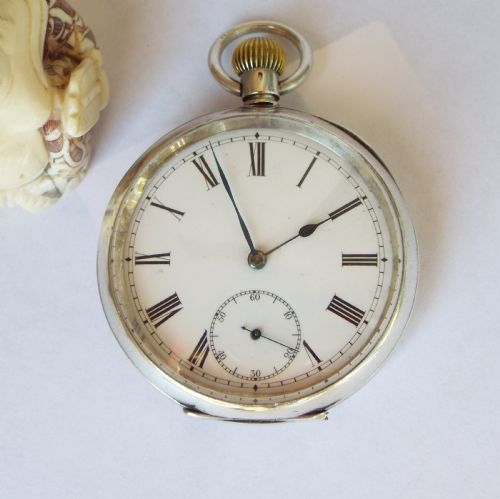 fig 1. Antique silver Omega 'Labrador' pocket watch
