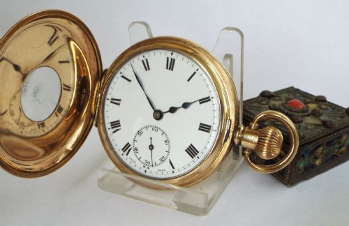 fig 1. 1930s Cyma Rambler half hunter pocket watch