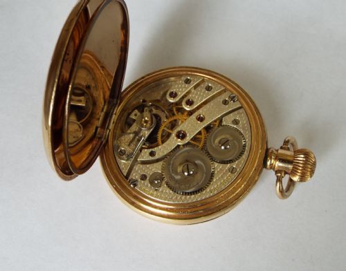 fig 2. 1930s Cyma Rambler half hunter pocket watch