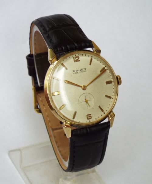 fig 2. Gents boxed 1950s Gruen Precision wrist watch