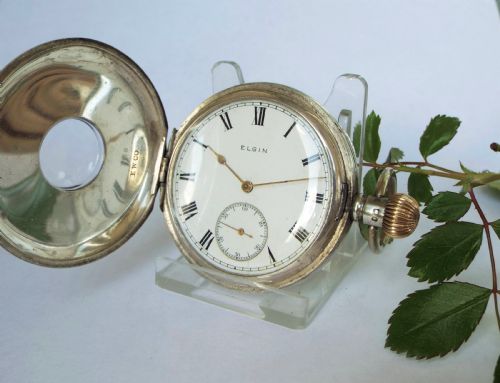 Antique Silver Half Hunter Pocket Watch