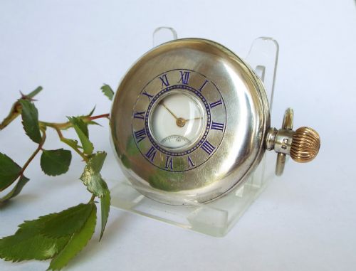 fig 1. Antique silver half hunter pocket watch