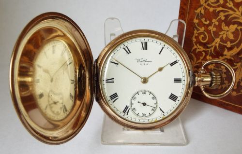 Antique 1908 Waltham Traveler Full Hunter Pocket Watch.