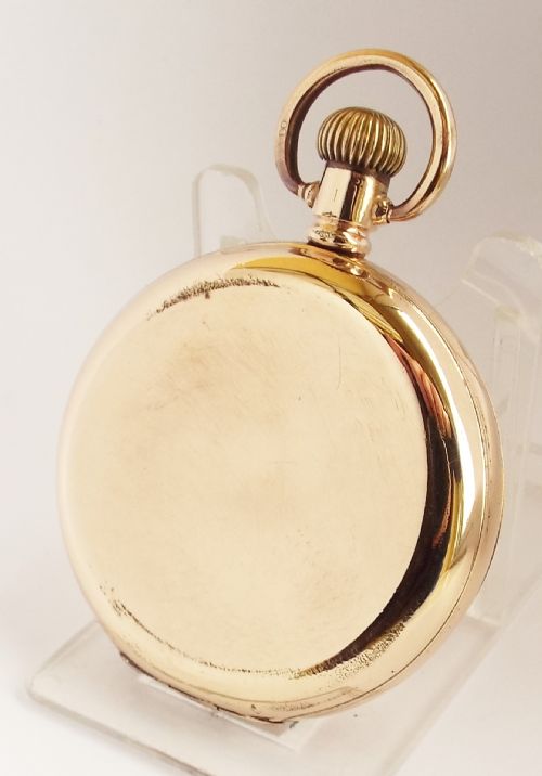 fig 1. Antique 1908 Waltham Traveler full hunter pocket watch.