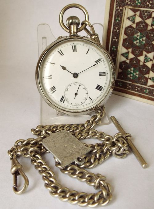 Antique Baume & Co Pocket Watch & Chain.