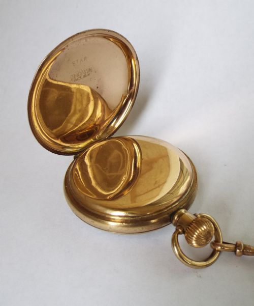 fig 1. 1903 Waltham pocket watch and horse hair albert