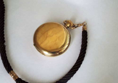 fig 2. 1903 Waltham pocket watch and horse hair albert