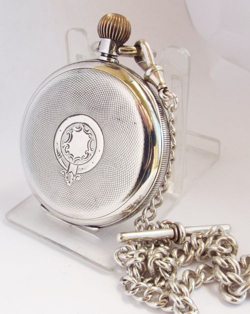 fig 1. A silver 1920s Swiss pocket watch & chain.