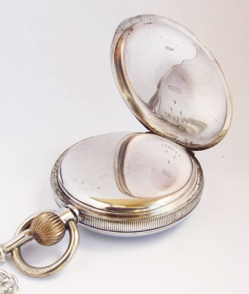 fig 2. A silver 1920s Swiss pocket watch & chain.