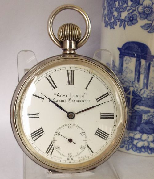 Antique 1912 Silver H Samuel "Acme Lever" Pocket Watch.