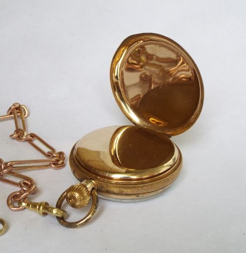 fig 1. Antique Waltham pocket watch and double albert
