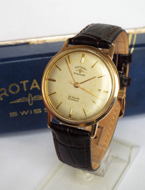 Gents 9ct Gold Rotary Rotamatic Wristwatch, 1960