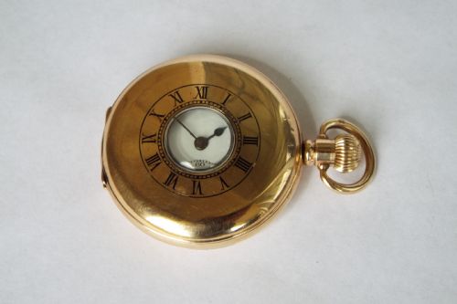 fig 1. 1920s Swiss half hunter pocket watch