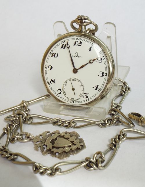 1930s Omega Pocket Watch and Double Albert
