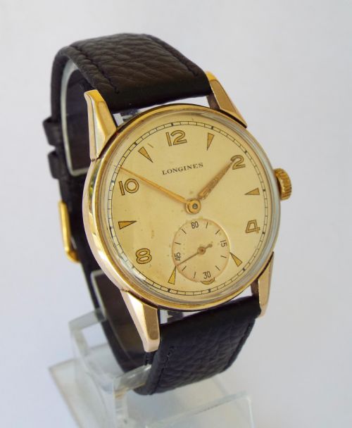 Gents 9ct Gold Longines Wrist Watch, 1948