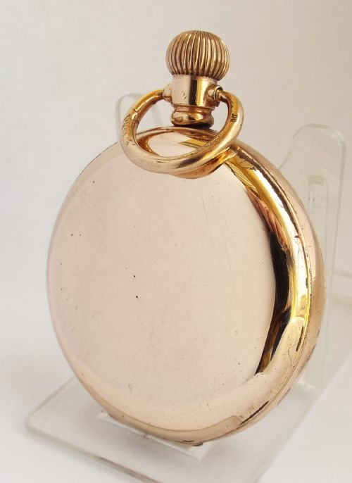 fig 1. Antique 10ct gold filled Waltham Traveler pocket watch.