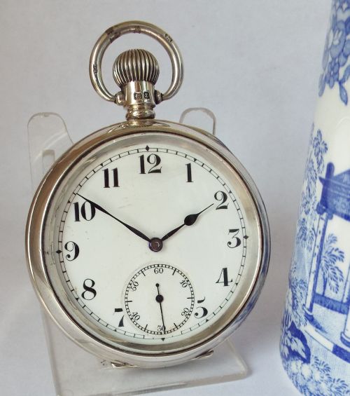 A 1920s Silver Erlim Stem Winding Pocket Watch.