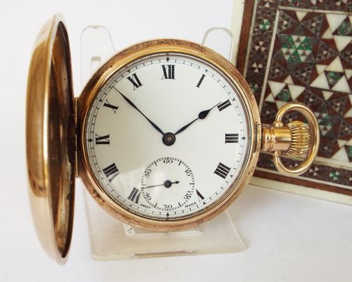 A 1920s Swiss Full Hunter Pocket Watch.