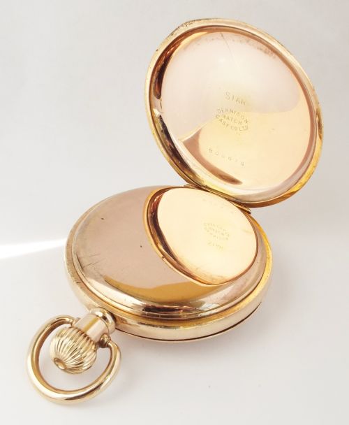 fig 4. A 1920s boxed Revue half hunter  pocket watch from J W Benson.